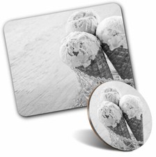 Mouse Mat & Coaster Set - BW -