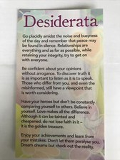 Desiderata Prayer Card