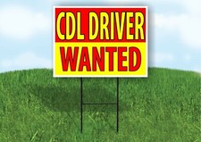 CDL DRIVER WANTED RED YELLOW Plastic Yard Sign ROAD SIGN with Stand