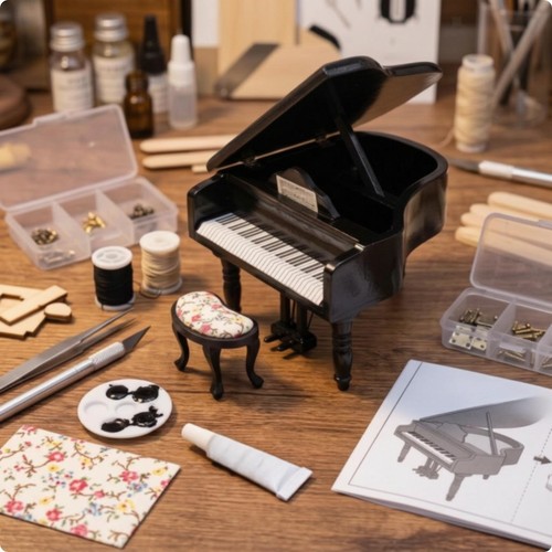 Dollhouse grand piano with - piano,