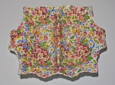 Vintage James Kent Longton Dubarry "Apple Blossom" Chintz Divided Bowl Dish
