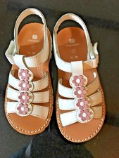 Sandals white leather daisy - sandals, white-