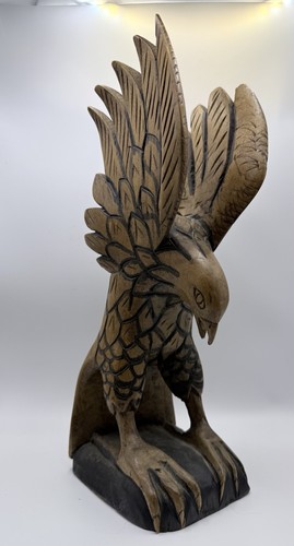 Hand carved wooden - carved, eagle