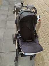 Silver Cross Pioneer Pram, carrycot and Pushchair Single Seat Stroller, Black