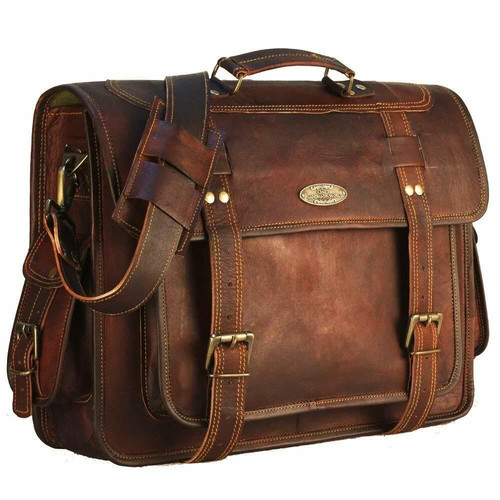 Vintage men leather laptop - vintage,