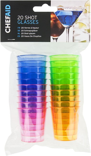 Multi coloured plastic shot - multi-coloured,