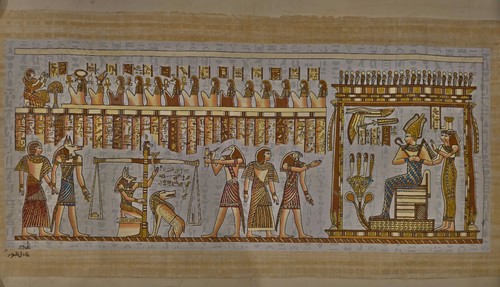 Egyptian papyrus painting book - papyrus, painting-book