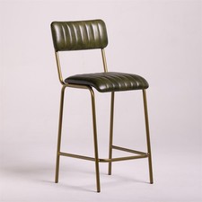 Diner Bar Stool Green Leather