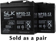 PAIR 12v 55AH AGM HEAVY DUTY