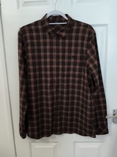 Rohan Mens Long Sleeve Hiking Shirt Brown Check Size Medium NWOT