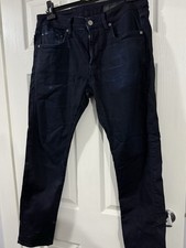 Mens Freesoul Jeans W32 L32 Blue Denim Slim Fit Straight Zip Fly
