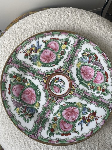 Famille rose medallion - rose, plate