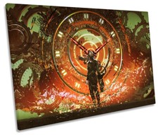 Cyborg Man Cogs Gears Steampunk Picture CANVAS WALL ART Print Red