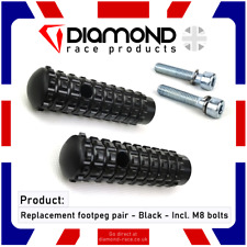 Diamond - Replacement Footpegs For Diamond Rearsets - M8 Bolt - Black - Pair