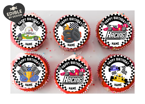 Racing car cake toppers - cake,