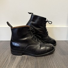 RARE VINTAGE AVALON S28 BLACK LEATHER POLICE BOOTS UK SIZE 9.5