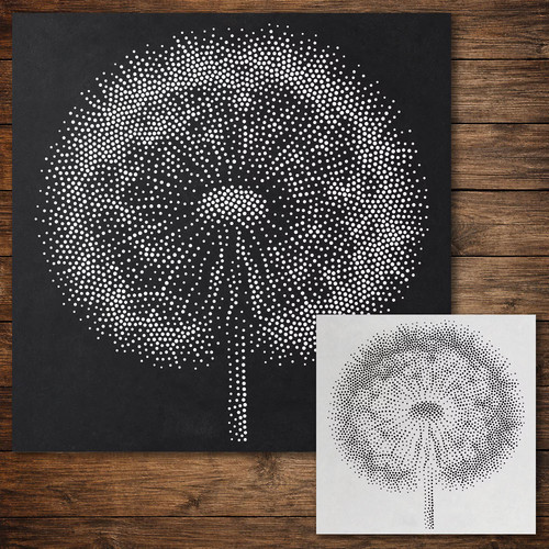 Dandelion seed head stipple - head,