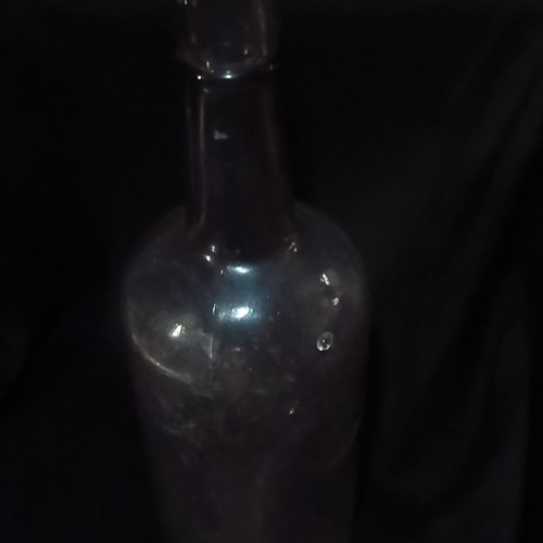 Antique black glass - glass, bottle
