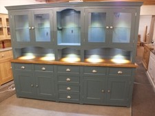Rutland Painted Large Display Dresser with Lights W:264cm F&B Inchyra Blue
