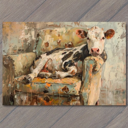 Art print cow - art, couch