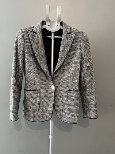 Monochrome plaid blazer with - monochrome,