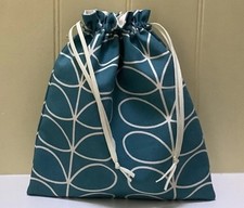 HANDMADE ORLA KIELY LINEAR  STEM DRAWSTRING STORAGE WASH BAG TOILETRY BAG