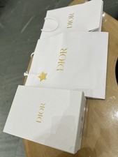 DIOR  White Empty Shoe Box + DIOR Gold Bag Star Pendant With Card Envelop/Ribbon