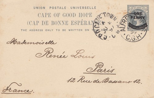 South africa 1899 postcard - south,
