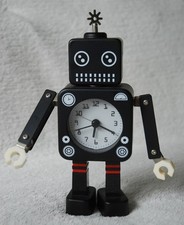 Cute Black Metal Robot Alarm