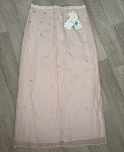 Pink embellished mesh midi - embellished,