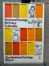 Original 1978 National Savings Birthday Calendar poster/wallchart