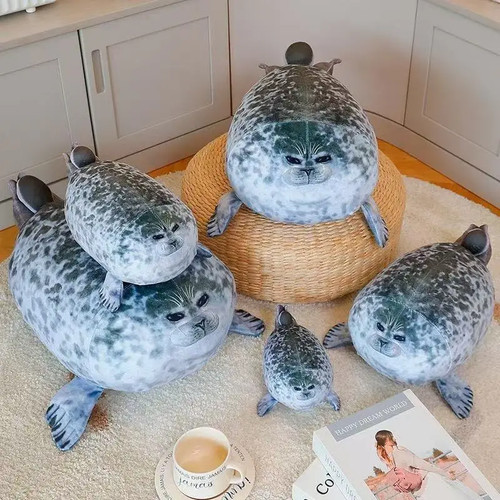 Chubby blob seal plush pillow - blob,