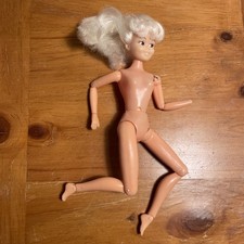 Vintage Dollikin Action Girl Doll - blonde - 1970s - missing hand