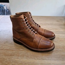 Grenson Tan Grain Leather Cap