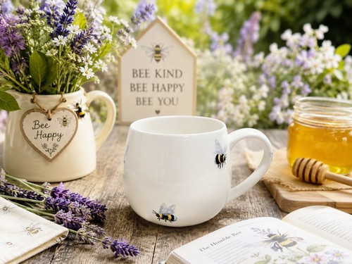 Bees mug hug bone - bees, china