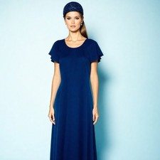 VINTAGE 60s 70s Navy Blue Maxi
