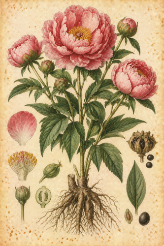127 vintage white botanical - 127.,