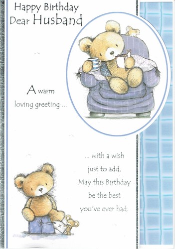 Husband large birthday - birthday, card