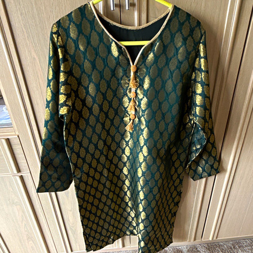 Women green gold brocade - green, &