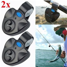 2x Electronic Fishing Bite Alarm with Sound LED Light Indicator Fish Bite Alarm
