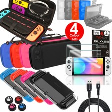 Bundle for Switch OLED, Case, Holder, Grips, Cover, 2x Screen Protectors, 2m USB