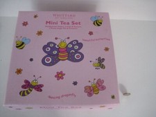 WHITTARDS OF CHELSEA CHILDS MINIATURE TINY CHINA TEA SET BUTTERFLY HANDPAINTED