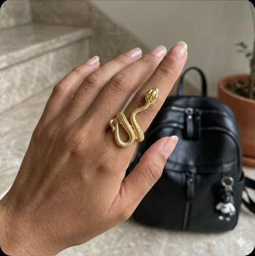 Gold snake ring - snake,