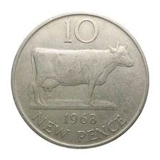 1968 Guernsey 10 Pence Coin