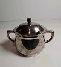 wmf silver plate sugar pot with spoon. german mod  1968. vgc #2