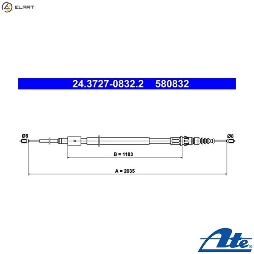 Cable pull parking brake - cable,