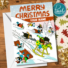 Personalised Christmas Card Beano Comic Dennis the Menace and Gnasher Dog