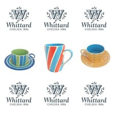 Whittards of Chelsea Mugs Hand-painted Stripes Spots Latte