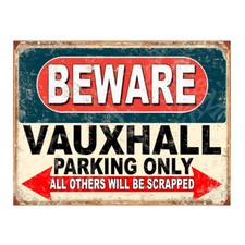 VAUXHALL parking sign garage workshop metal car Shed Plaque Retro Gift 4091