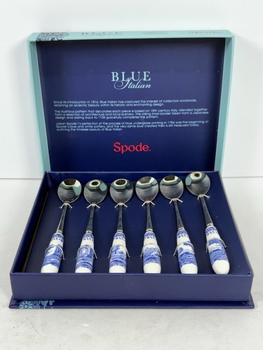 Spode spoons blue with box - spode,
